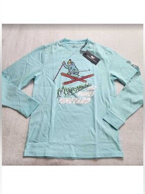 Vineyard Vines Boys Light Blue Ski Long Sleeve Tee - Size Large (16) - NWT